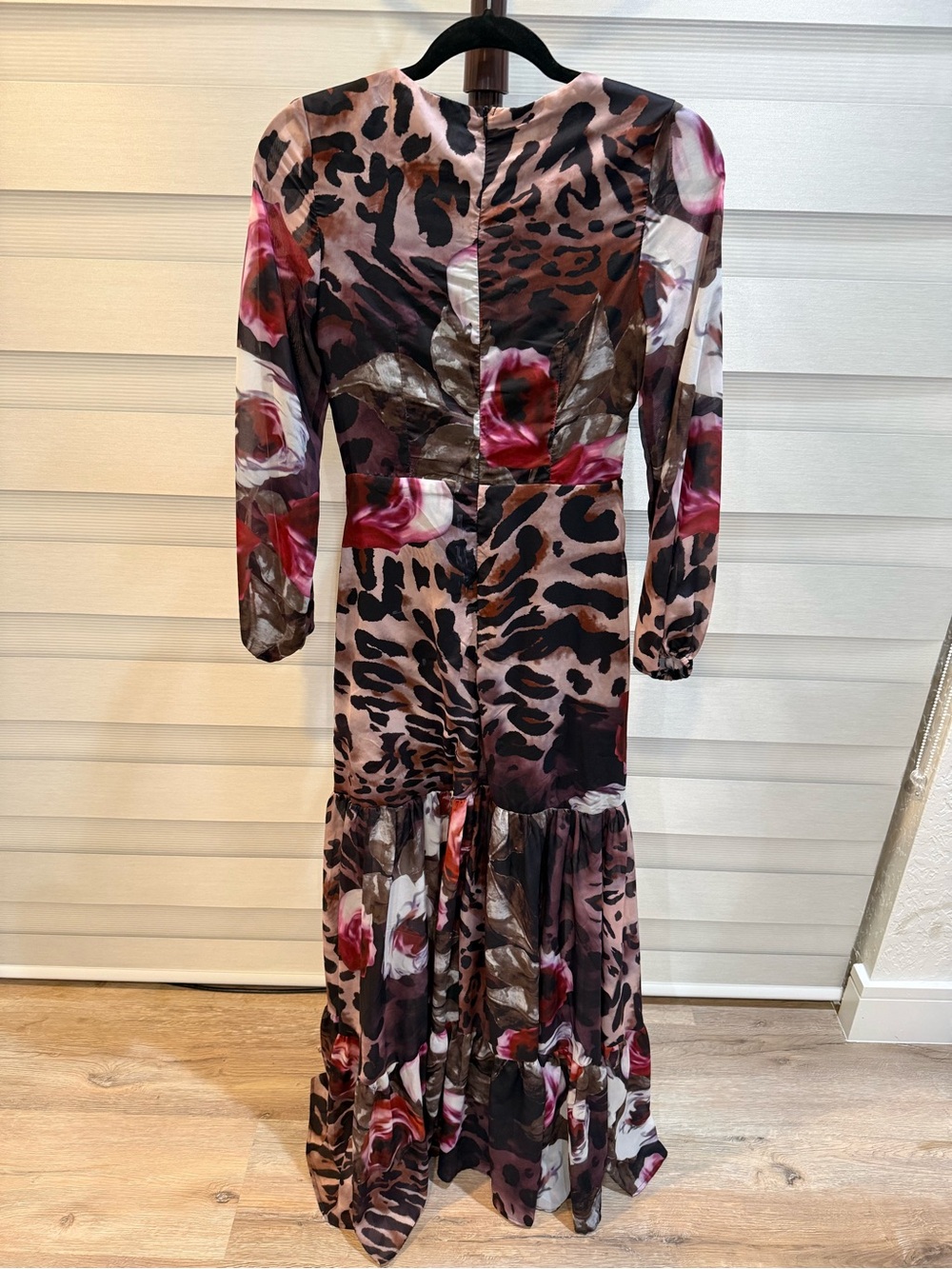 Floral & Leopard Print Maxi Dress in Blush Rose - Picture 7 of 7